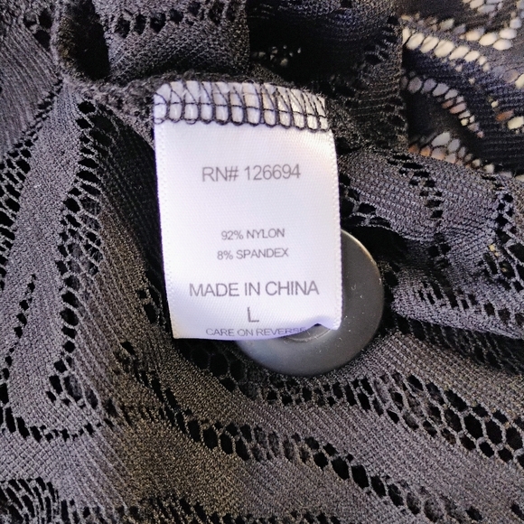 Spoiled Y2K Sheer Cardigan Womens Large Black Zebra Print Goth Lace - Picture 7 of 11